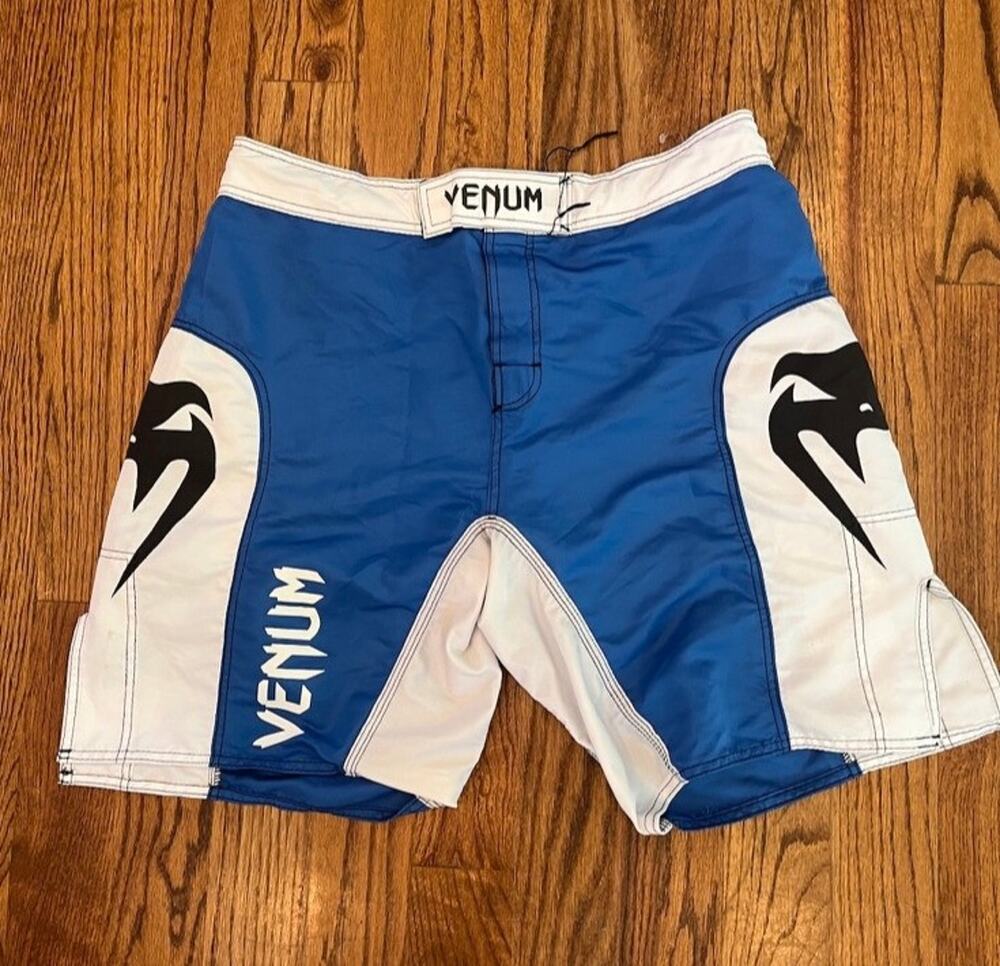 Venum MMA UFC Fight Shorts Men's Size 38 2XL Blue Black Training Grappling BJJ